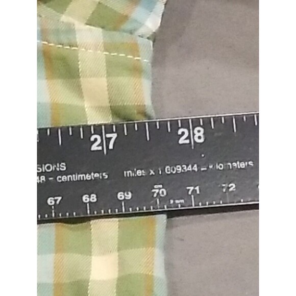 Mobile Bay Shirt Mens XXL Button Front Green Plaid Cotton Wrinkle Resistant - Picture 6 of 13